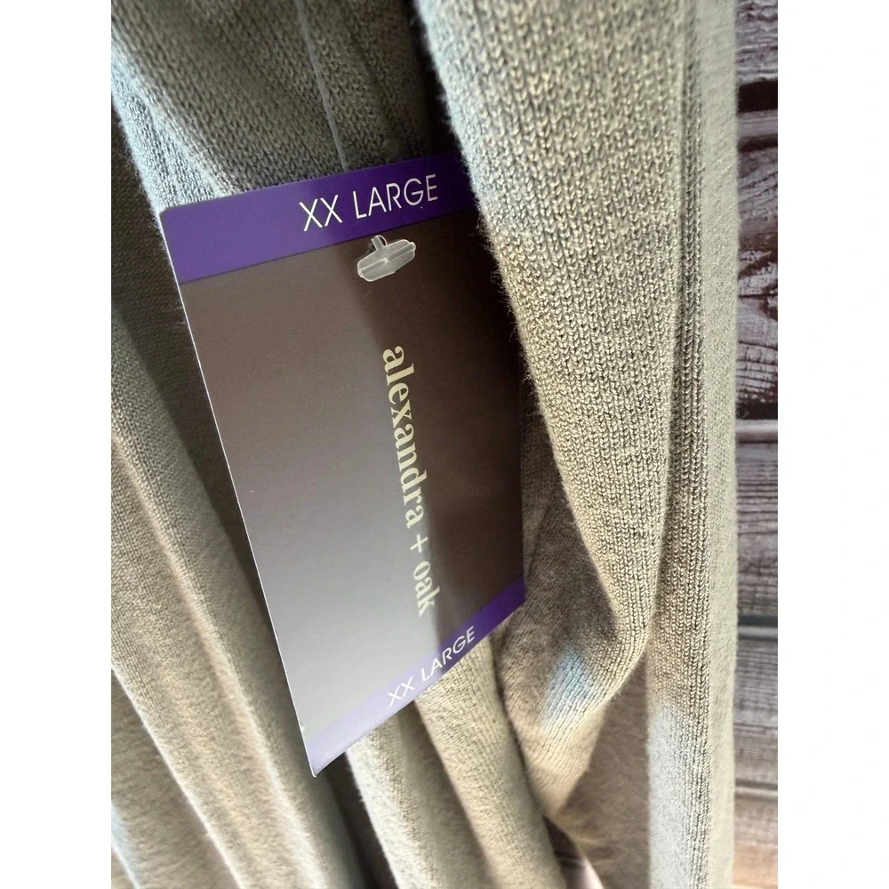 Alexandra + Oak Longline Cardigan Sweater Size XXL Oregano Green Pockets NWT
